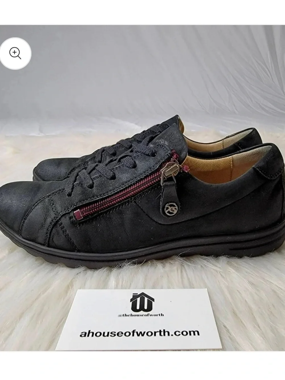 Hartjes Black Suede Casual Lace-Up Sneakers with Side Zip